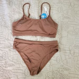 NWT Brown Ribbed Bikini